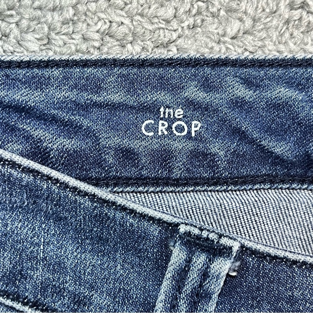 Liverpool The Crop Denim Jeans Womens Size 8 Blue Embroidered Raw Hems - Picture 5 of 15